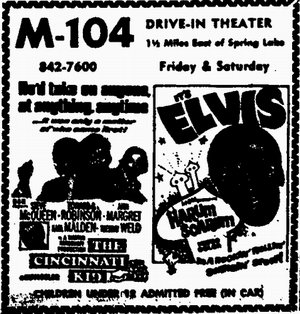 M-104 Drive-In Theatre - M-104 Ad 4-8-66 (newer photo)